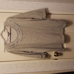 Basic Editions Plus Size Grey Top